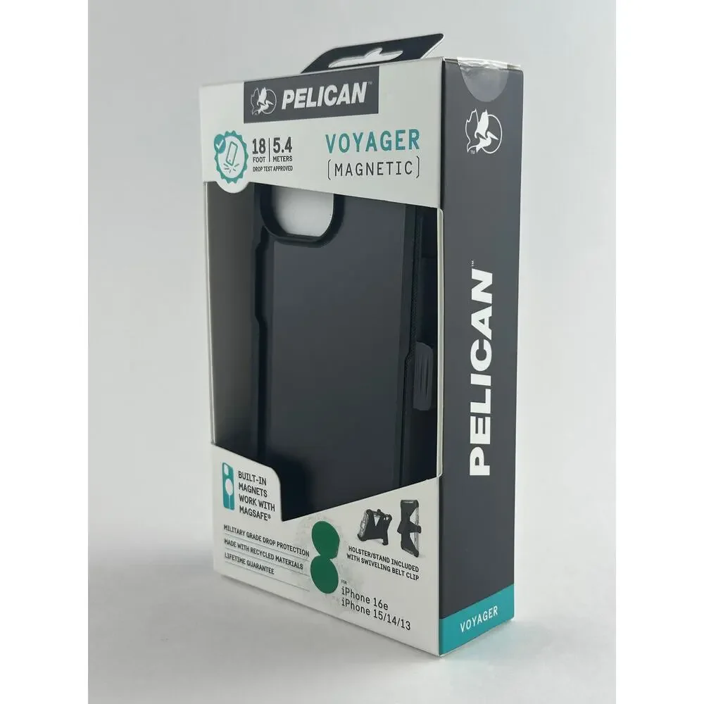 Pelican Voyager Magnetic iPhone 16e/15/14/13 Black MagSafe Case NWT